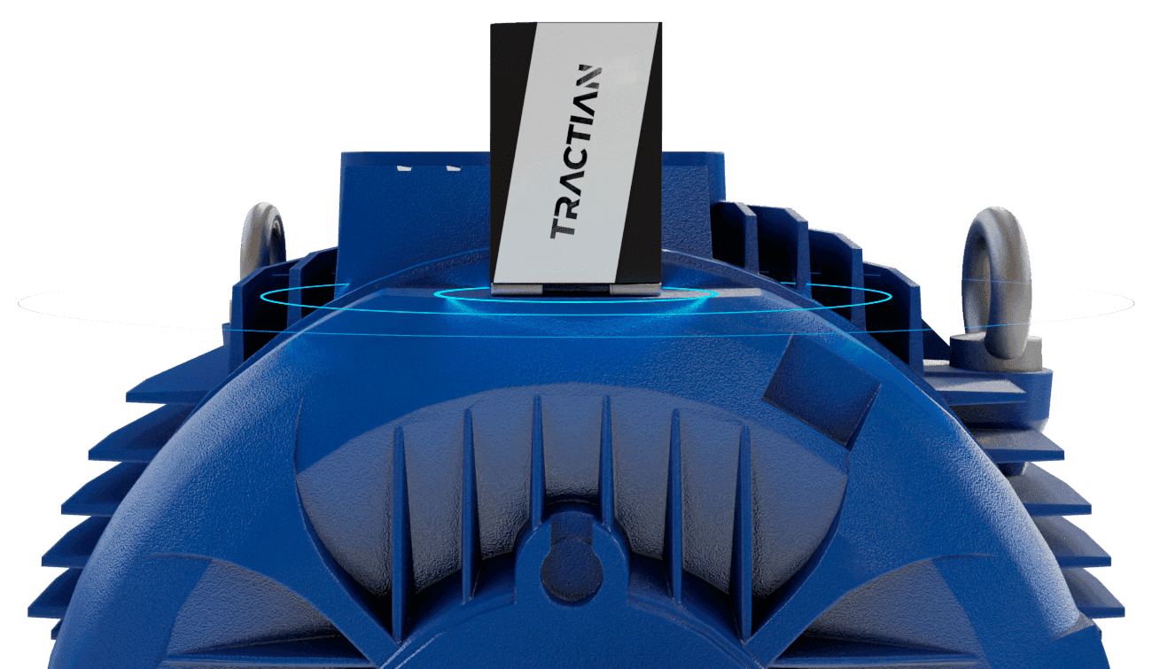 Um motor industrial de centrifugação de cor azul